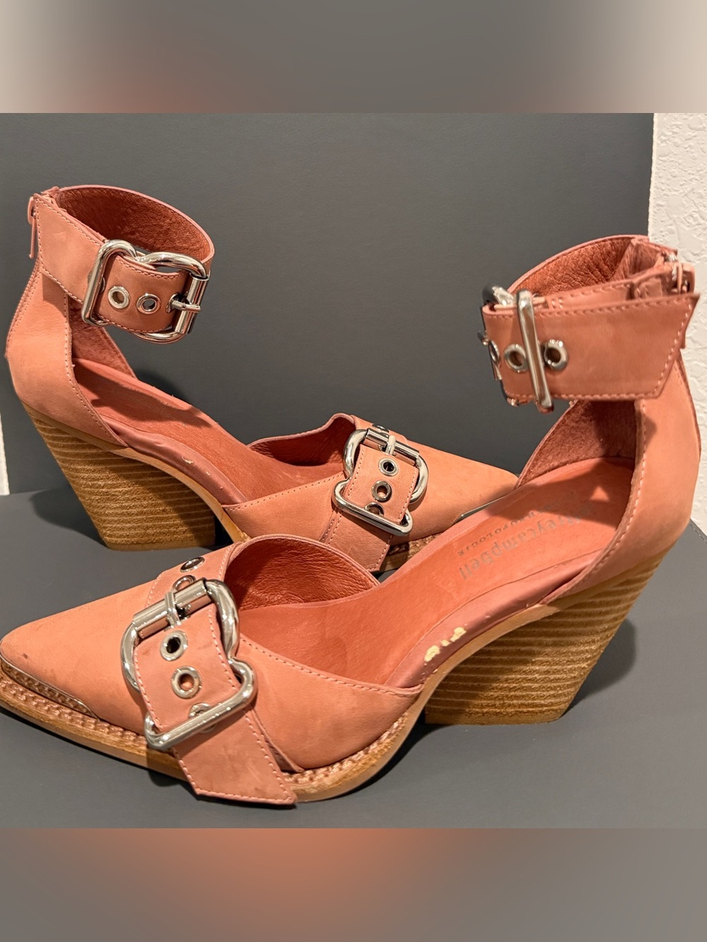 Jeffrey Cambpell x Anthropologie Buckle Wood Wedge Heels | Size 6.5